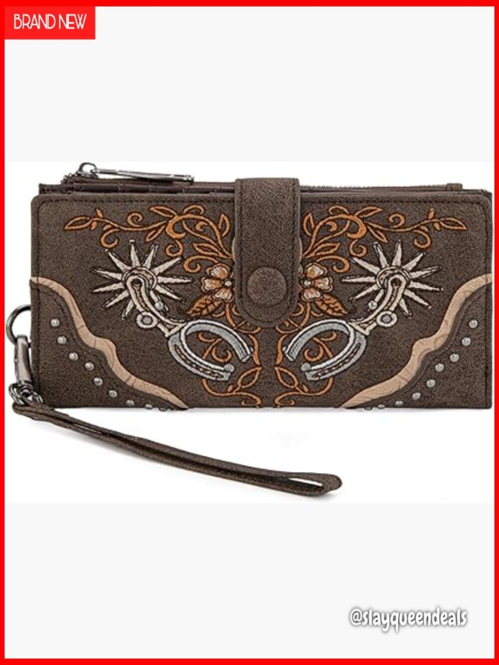 Large Capacity Tri-Fold Wristlet Wallet RFID Blocking Vegan Leather
